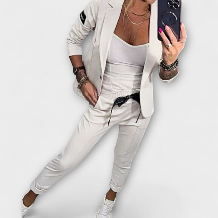 Vionne | Elegant Set Of Top, Jacket, And Pants