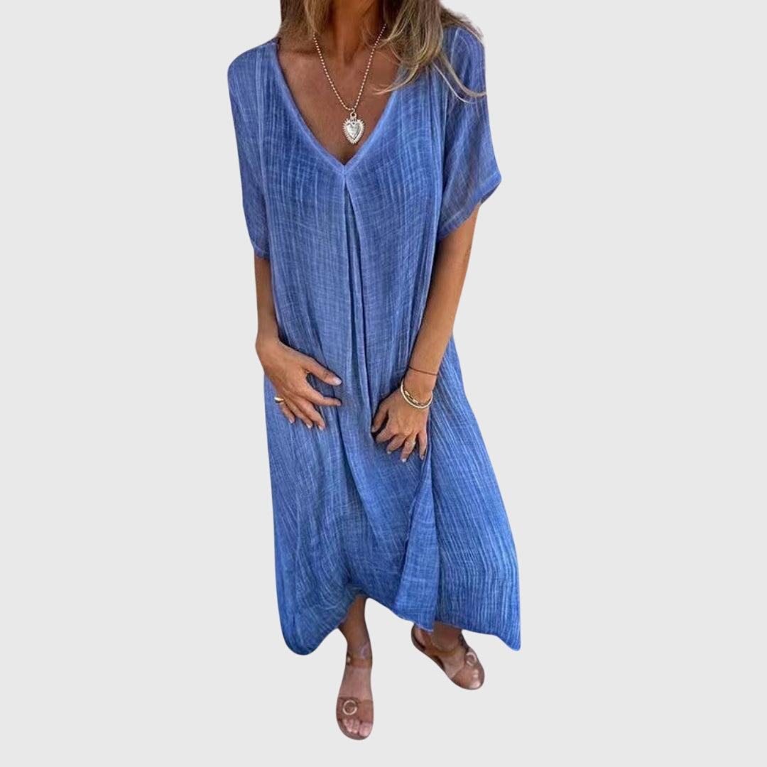 Fiona – Elegant Lightweight V-Neck Dress